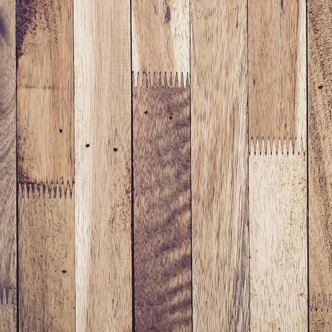 Pašlīmējošas fototapetes virtuvei - Koka siena (260x60 cm) Art4home