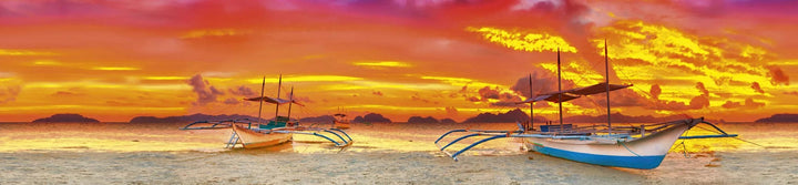 Pašlīmējošas fototapetes virtuvei - Laiva (260x60 cm) Art4home