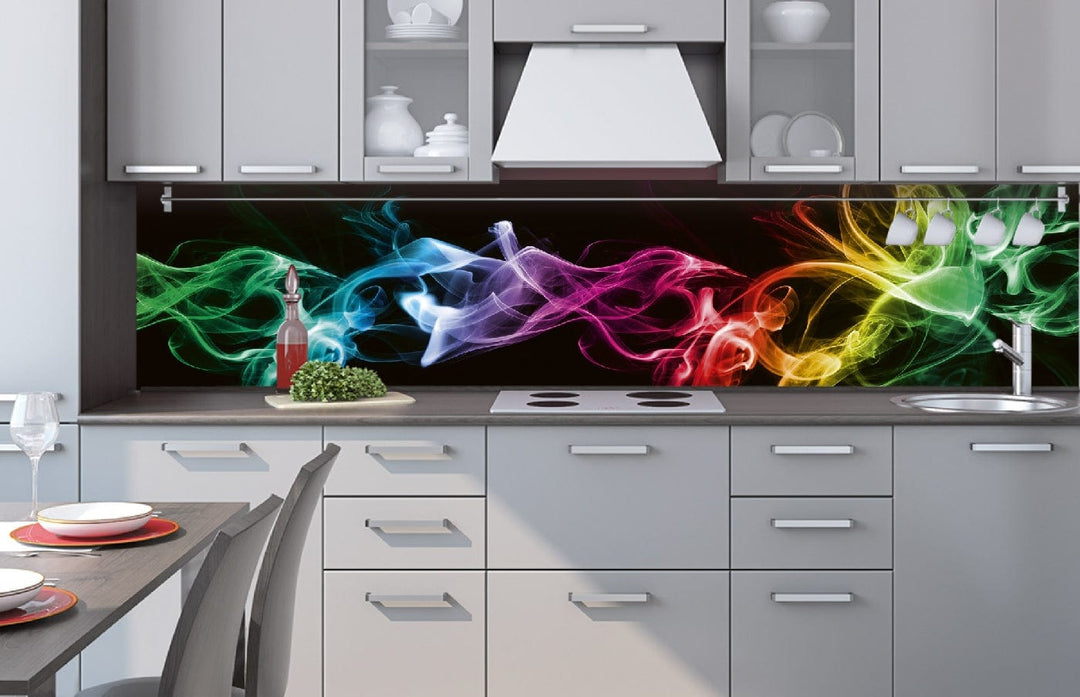 Pašlīmējošas fototapetes virtuvei - Melni dūmi  (260x60 cm) Art4home