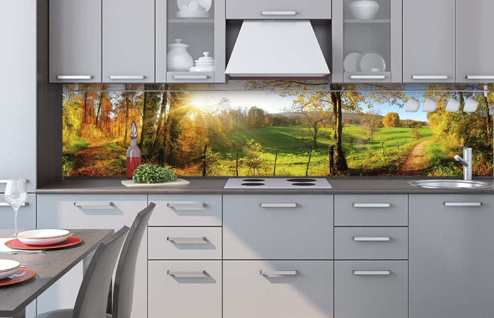 Pašlīmējošas fototapetes virtuvei - Pļava  (260x60 cm) Art4home