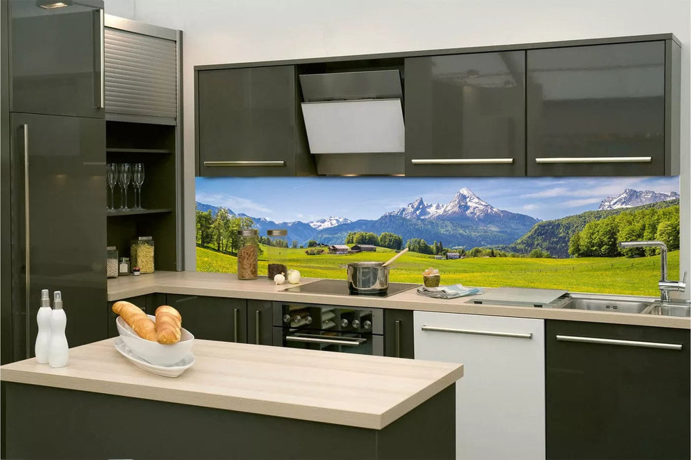 Fototapetes virtuvei ar lamināciju - Skats uz Alpēm (260x60 cm) Art4home