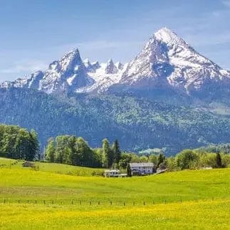 Fototapetes virtuvei ar lamināciju - Skats uz Alpēm (260x60 cm) Art4home