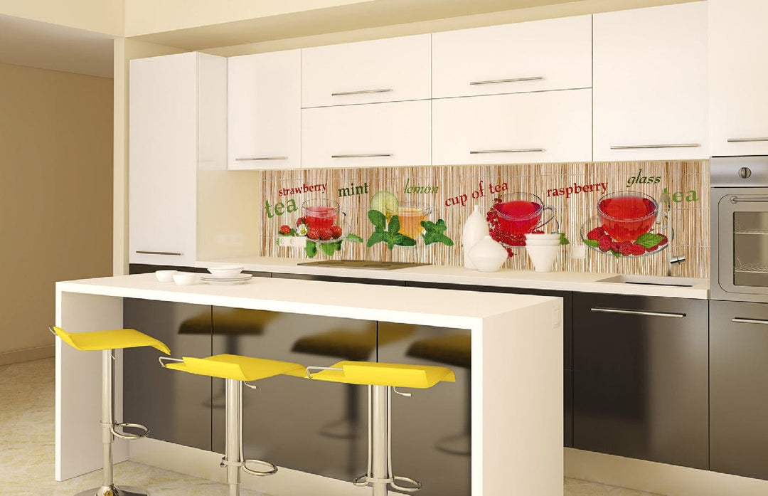 Pašlīmējošas fototapetes virtuvei - Tēja  (260x60 cm) Art4home