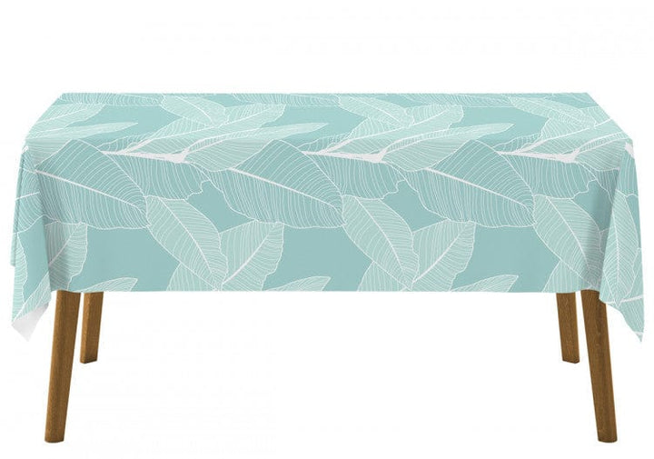 Galdauts ar fikusa baltām lapām uz tirkīza fona, 147230 G-ART