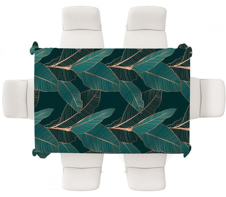 Galdauts - Kompozīcija ar fikusa lapām zeltā un zaļā krāsā G-ART