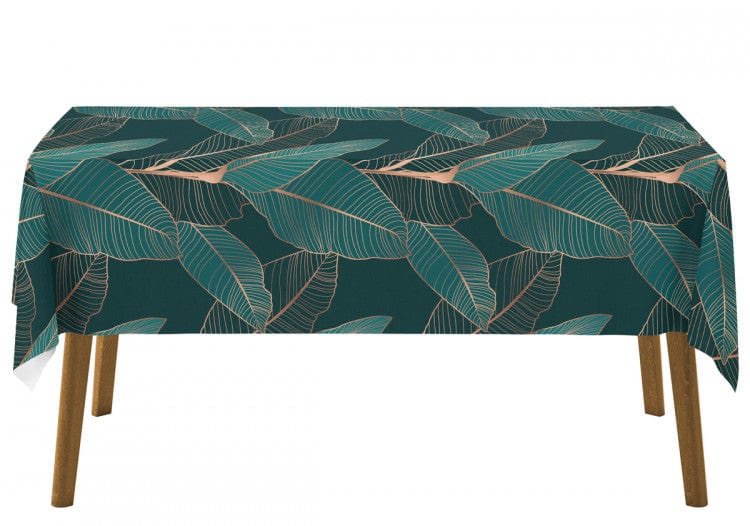 Galdauts - Kompozīcija ar fikusa lapām zeltā un zaļā krāsā G-ART