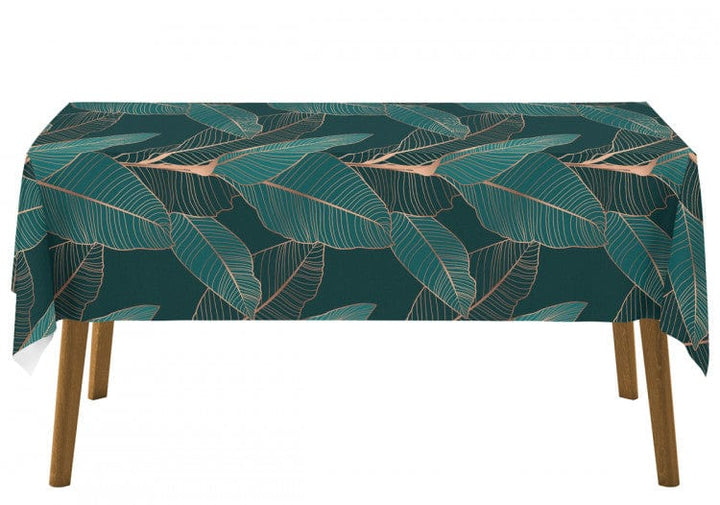 Galdauts - Kompozīcija ar fikusa lapām zeltā un zaļā krāsā G-ART