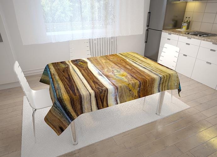 Daudzkrāsains galdauts ar koka tekstūru - Krāsains koks Home Trends