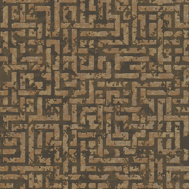 Grafiskas tapetes ar strukturētu virsmu brūnā, zeltā krāsā - 1363613 AS Creation