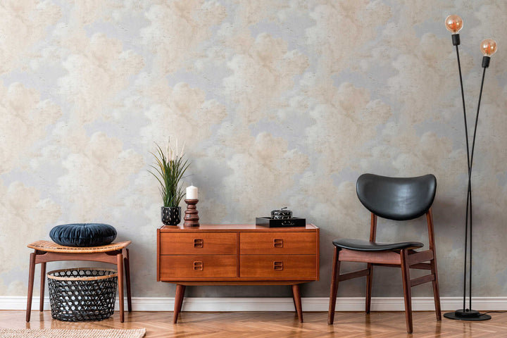 Tapetes 376492 AS Creation - vintaža zilā un bēša toņos Tapetenshop.lv