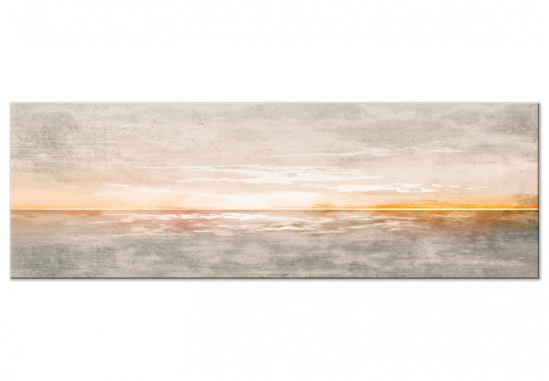 Glezna - Jūras ainava - minimālistisks saulriets ar nobružātu tekstūru, 143783 G-ART.