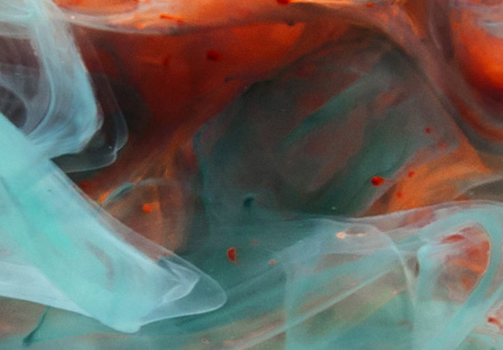 Glezna ar krāsainiem dūmiem zilā un tirkīzā krāsā G-ART