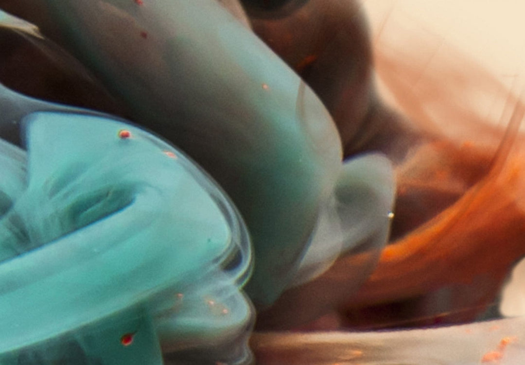 Glezna ar krāsainiem dūmiem zilā un tirkīzā krāsā G-ART