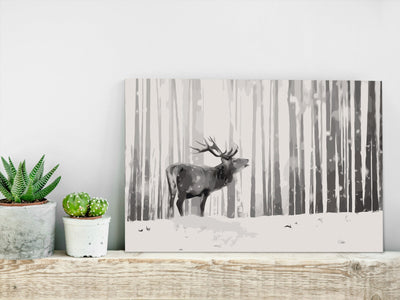 Kanva uz audekla "izkrāso pēc cipariem" - Deer in the Snow 60x40 cm Artgeist