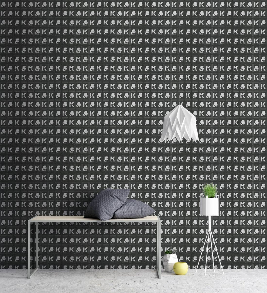 Karl LAGERFELD tapetes ar profila rakstu - melnas 378423 AS Creation
