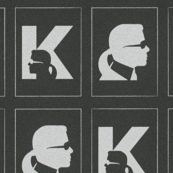 Karl LAGERFELD tapetes ar profila rakstu - melnas 378423 AS Creation