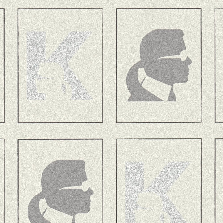 Karl LAGERFELD tapetes ar profila rakstu - pelēkas, 378422 AS Creation