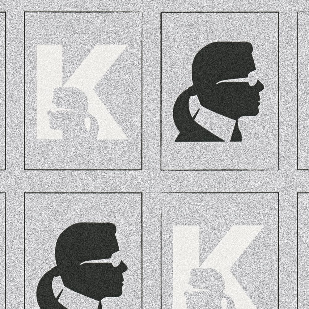 Karl LAGERFELD tapetes ar profila rakstu un metālā spidumu 378424 AS Creation