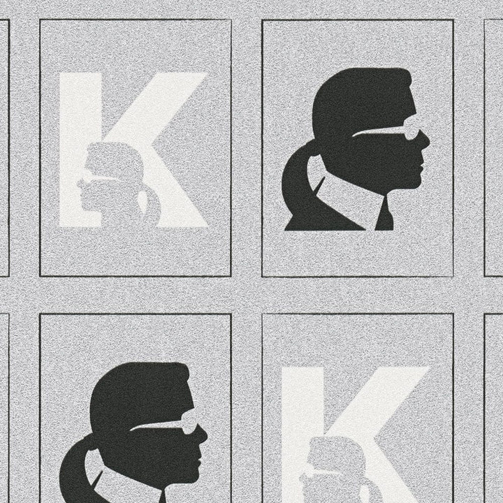 Karl LAGERFELD tapetes ar profila rakstu un metālā spidumu 378424 AS Creation