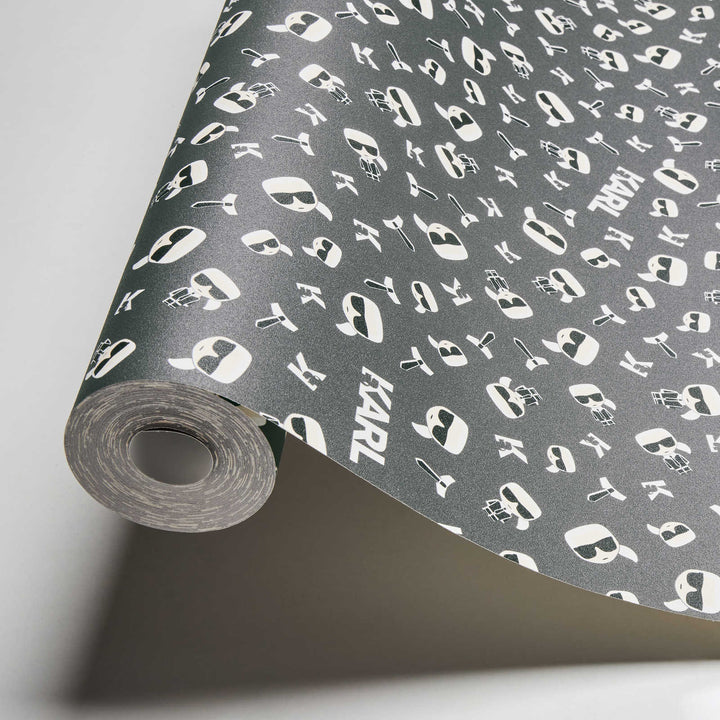 Karl LAGERFELD tapetes, komiksu dizains – melnā krāsā 378437 AS Creation