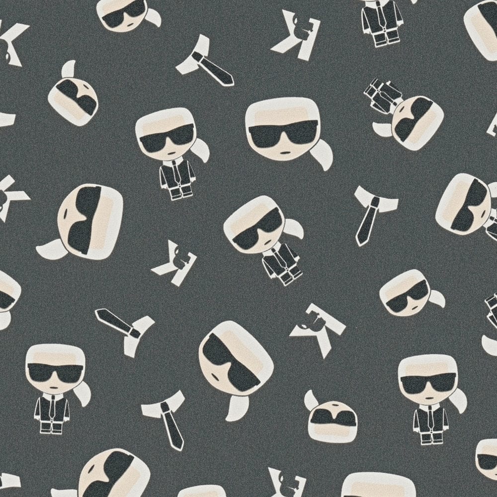 Karl LAGERFELD tapetes, komiksu dizains – melnā krāsā 378437 AS Creation