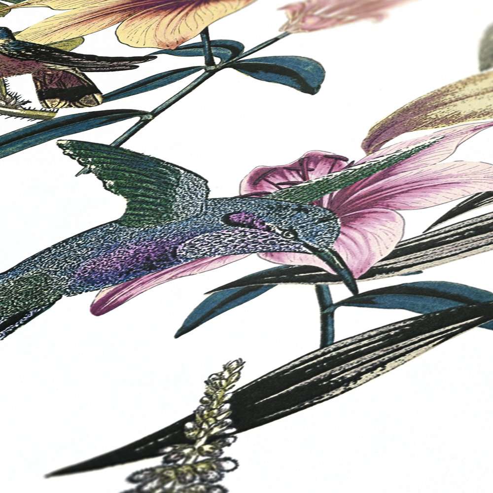 Krāsainas tapetes ar ziediem kolibri - zaļa, dzeltena AS 377011 AS Creation