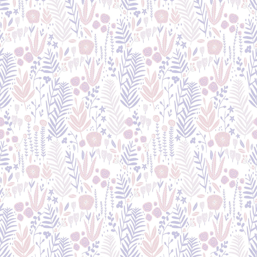 Meiteņu istabas tapetes ar puķēm - violeta, rozā, balta, 381181, Bez PVC 🌿 AS Creation