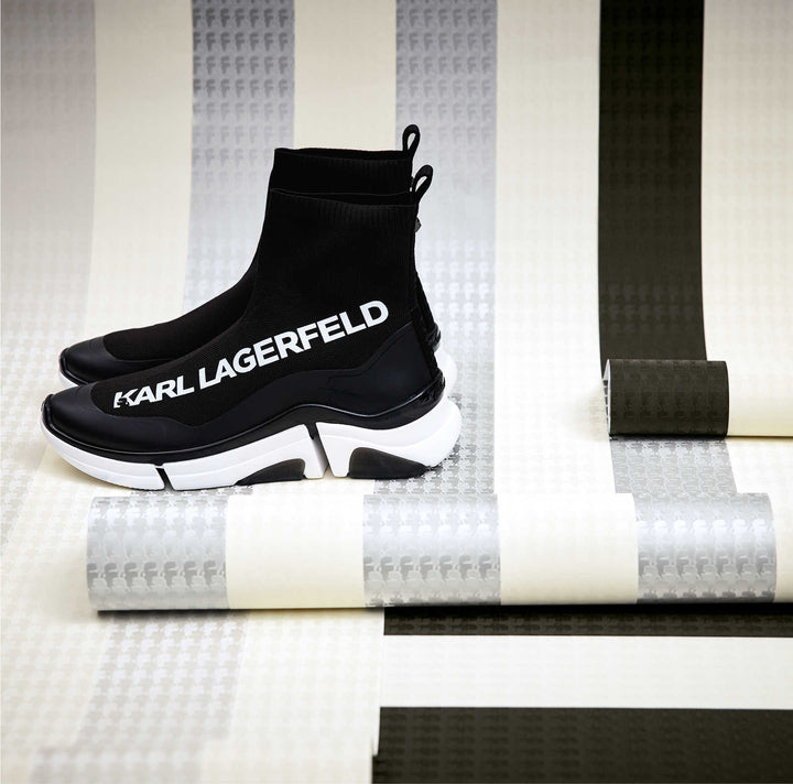 Melnbaltas strīpainas dizaina tapetes Karl LAGERFELD - 1343174 AS Creation