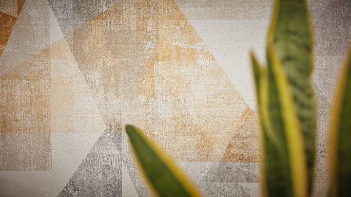 Modernas grafiskas tapetes RASCH dzeltenā un pelēkā krāsā RASCH