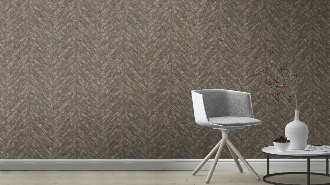 Modernas tapetes RASCH ar perlamutra izskatu zeltā un melnā krāsā, 617559 RASCH