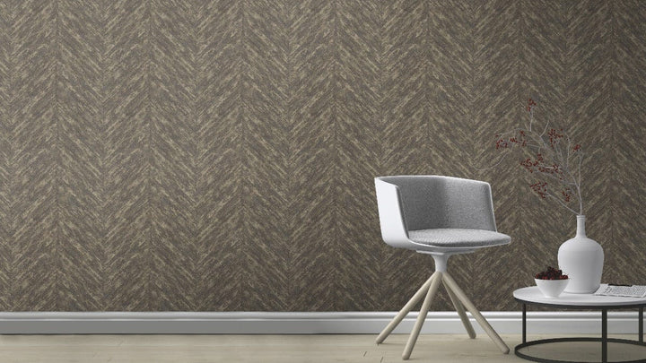 Modernas tapetes RASCH ar perlamutra izskatu zeltā un melnā krāsā, 617559 RASCH