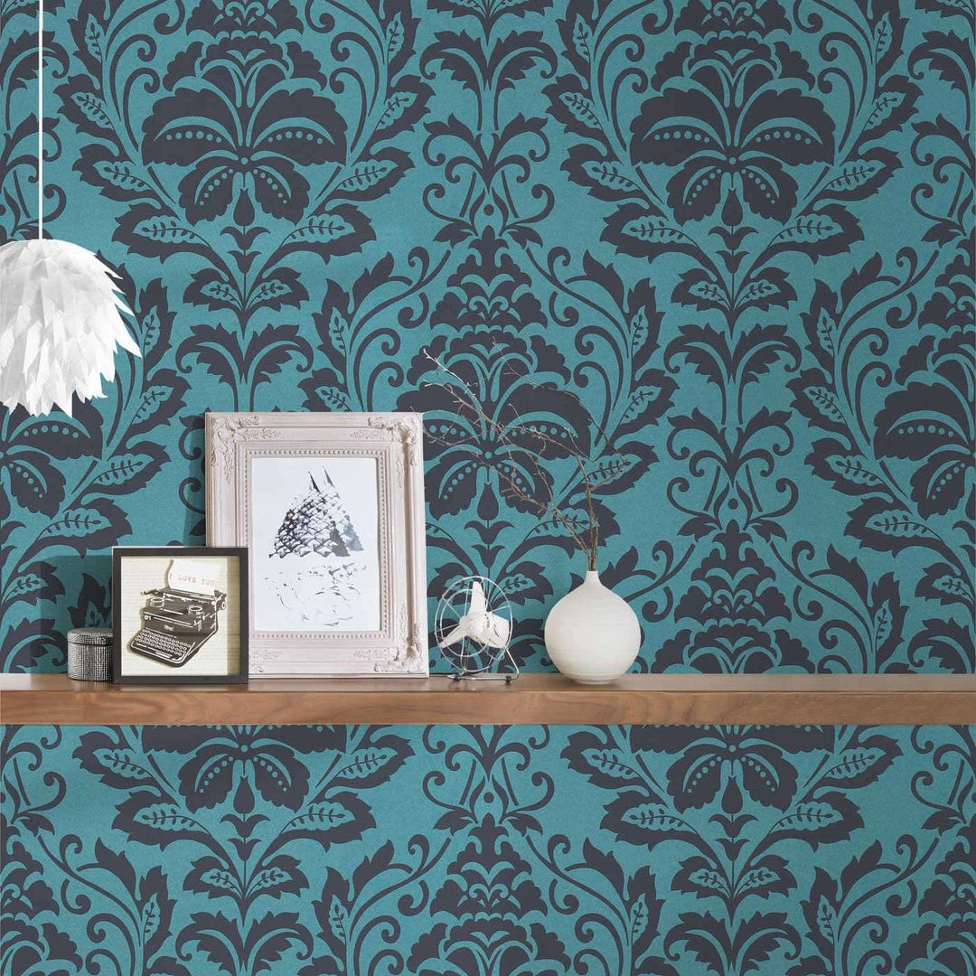 Neo-klasiskās tapetes zilā krāsā AS 369105 Tapetenshop.lv