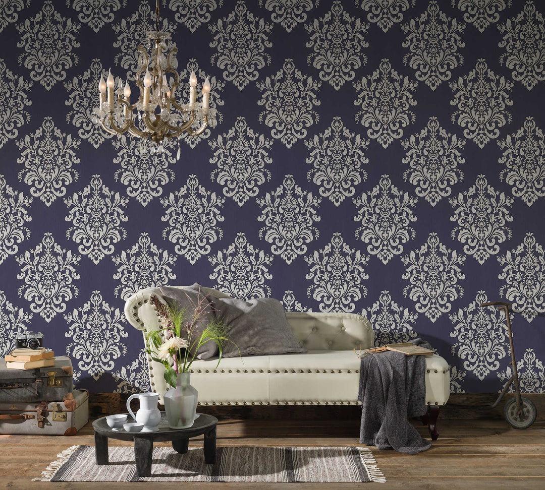 Ornamenta tapetes ar krekinga efektu violetos toņos, 341431 AS Creation