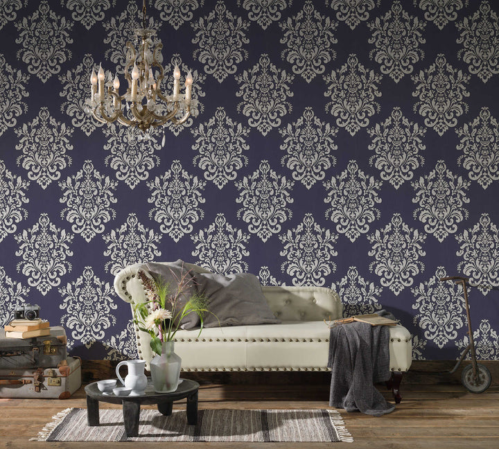 Ornamenta tapetes ar krekinga efektu violetos toņos, 341431 AS Creation