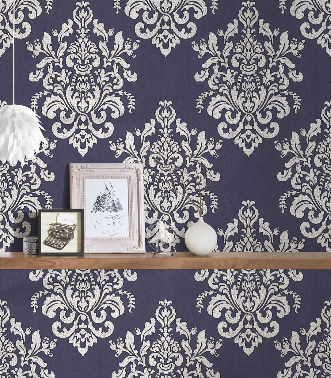 Ornamenta tapetes ar krekinga efektu violetos toņos, 341431 AS Creation