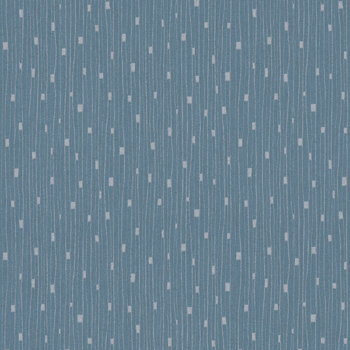 Retro tapetes 50. gada stilā ar līnijveida rakstu zilā krāsā, 388222 AS Creation