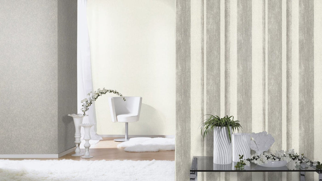 Strīpainas tapetes RASCH pelēkā krāsā RASCH