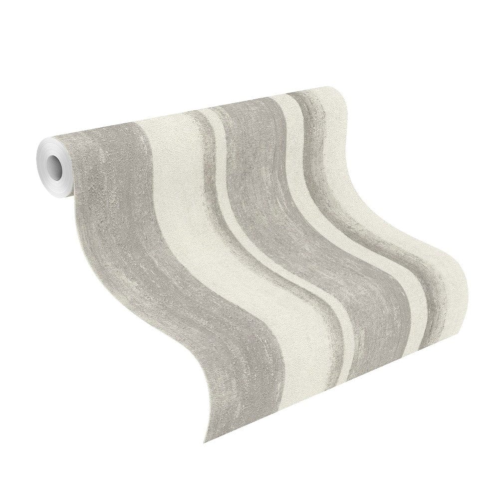 Strīpainas tapetes RASCH pelēkā krāsā RASCH