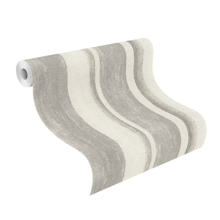 Strīpainas tapetes RASCH pelēkā krāsā RASCH