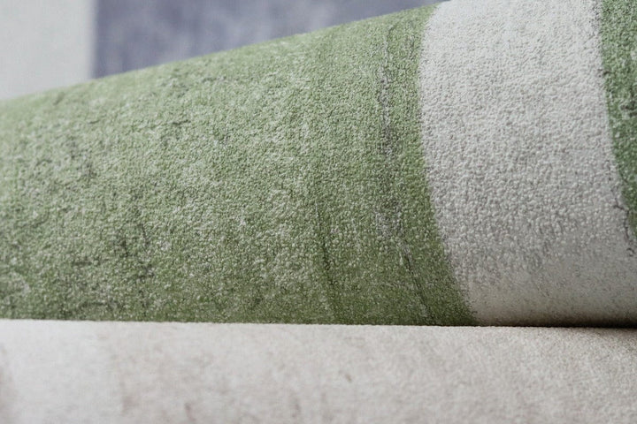 Strīpainas tapetes RASCH zaļā krāsā RASCH