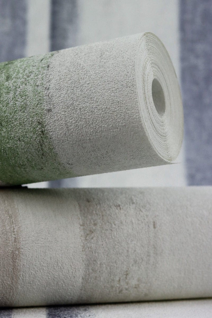 Strīpainas tapetes RASCH zaļā krāsā RASCH