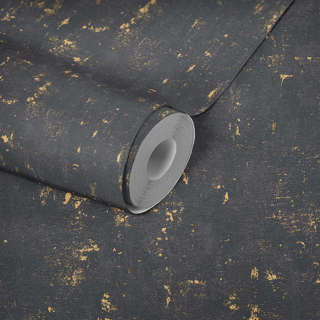 Tapetes ar used look efektu melna un zelta krāsā AS 2307-82 AS Creation