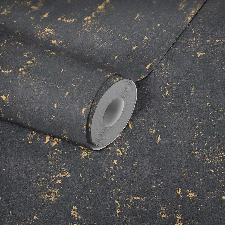 Tapetes ar used look efektu melna un zelta krāsā AS 2307-82 AS Creation