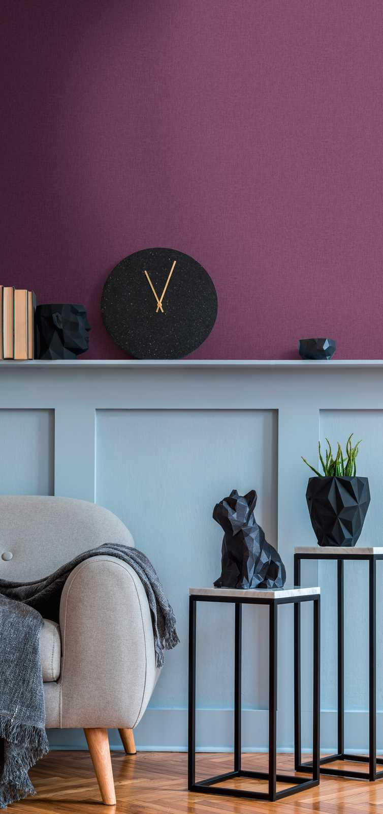 Tapetes pasteļu violetā krāsā ar lina izskatu AS 377023 AS Creation