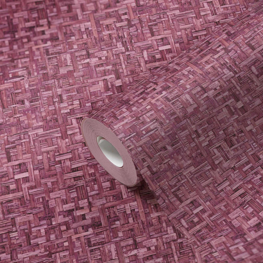 Tapetes violeta krāsā ar pīta koka rakstu AS 377065 AS Creation
