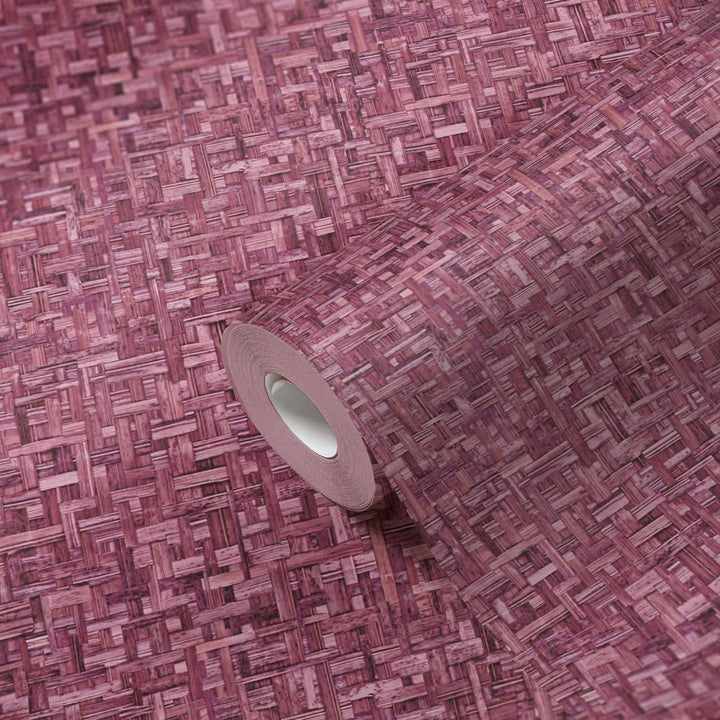 Tapetes violeta krāsā ar pīta koka rakstu AS 377065 AS Creation