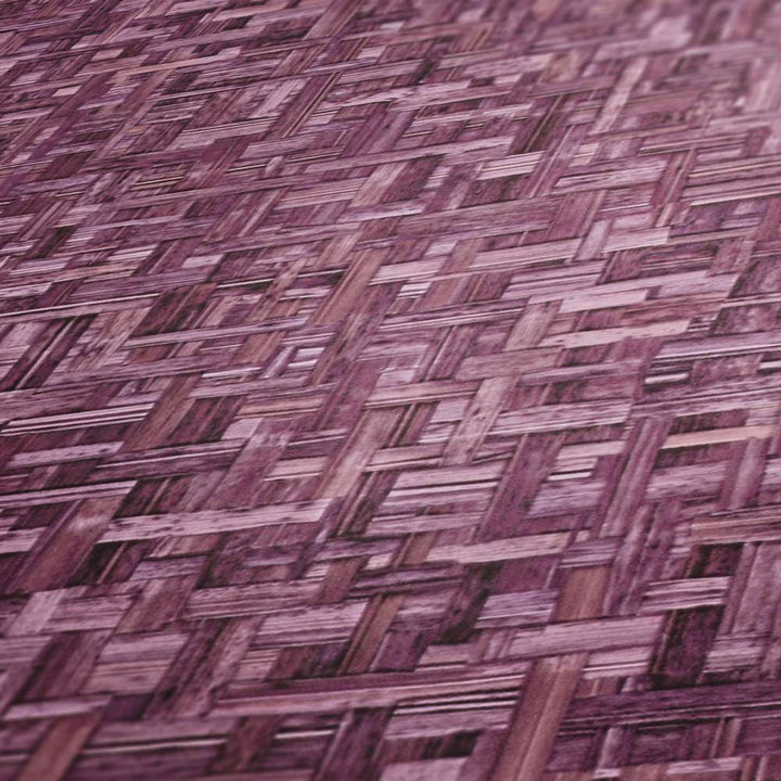 Tapetes violeta krāsā ar pīta koka rakstu AS 377065 AS Creation