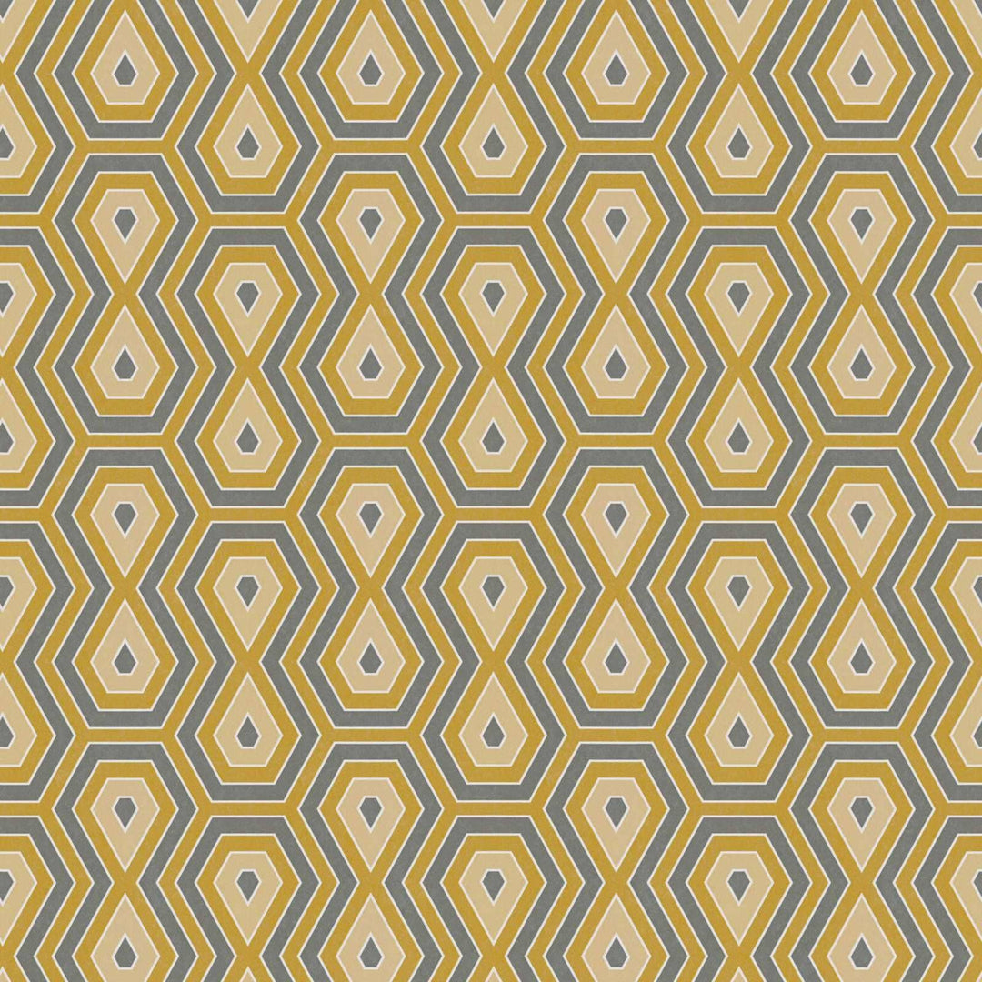 Tapetes ar 70. gadu retro grafisko rakstu dzeltenos toņos AS 377074 AS Creation