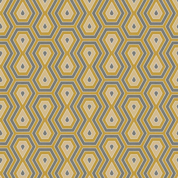 Tapetes ar 70. gadu retro grafisko rakstu dzeltenos toņos AS 377074 AS Creation
