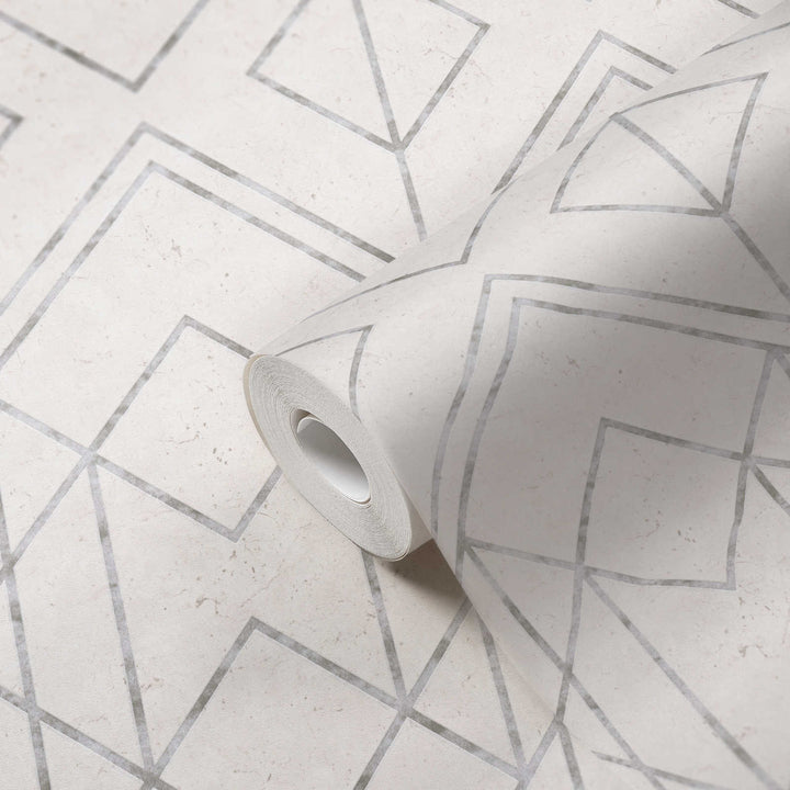 Tapetes ar modernu rakstu gaiši pelēkos toņos AS 37869-1 AS Creation